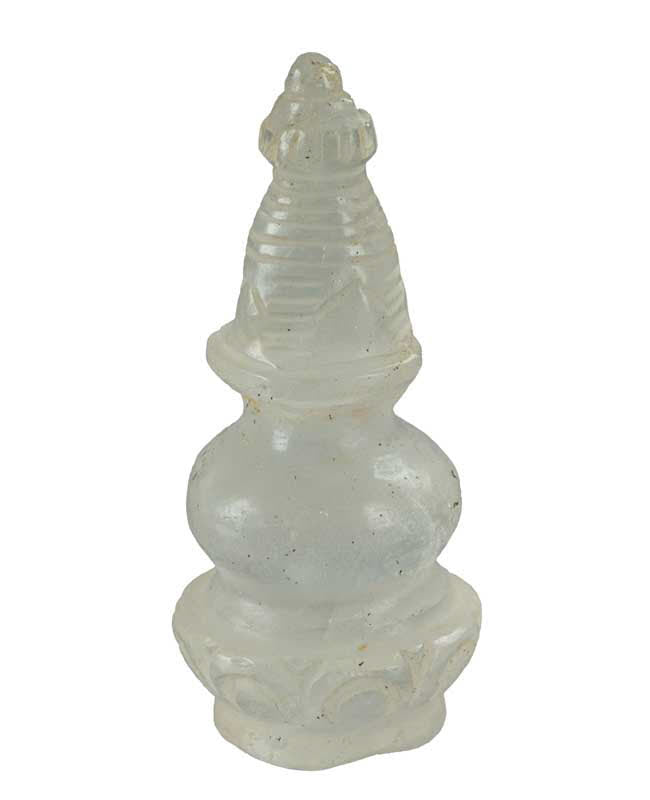 Stupa Bouddhiste Tibétain En Cristal De Roche Quartz – Artisanat Du Népal