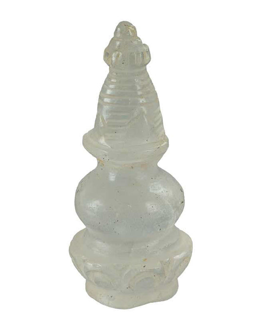 Stupa Bouddhiste Tibétain En Cristal De Roche Quartz – Artisanat Du Népal
