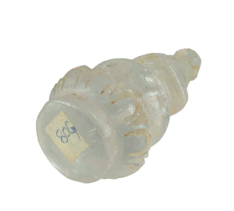 Stupa Bouddhiste Tibétain En Cristal De Roche Quartz – Sculpture Spirituelle Du Népal