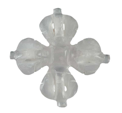 Double Vajra Dorje Tibétain En Laiton Et Cristal De Roche – Symbole Rituel Bouddhiste Du Népal