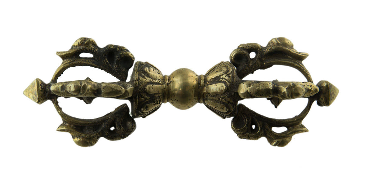 Vajra Tibétain À 5 Branches En Laiton – Dorje Rituel Bouddhiste Du Népal