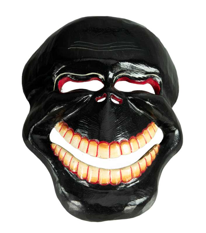 Masque Citipati Tête de Mort – Masque Tibétain de Danse Cham en Bois Peint