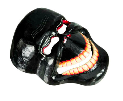 Masque Citipati Tête de Mort – Masque Tibétain de Danse Cham en Bois Peint