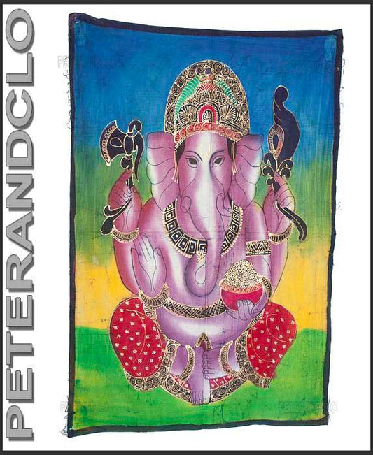 Batik Lord Ganesh – Tenture Murale en Toile de Coton Artisanale