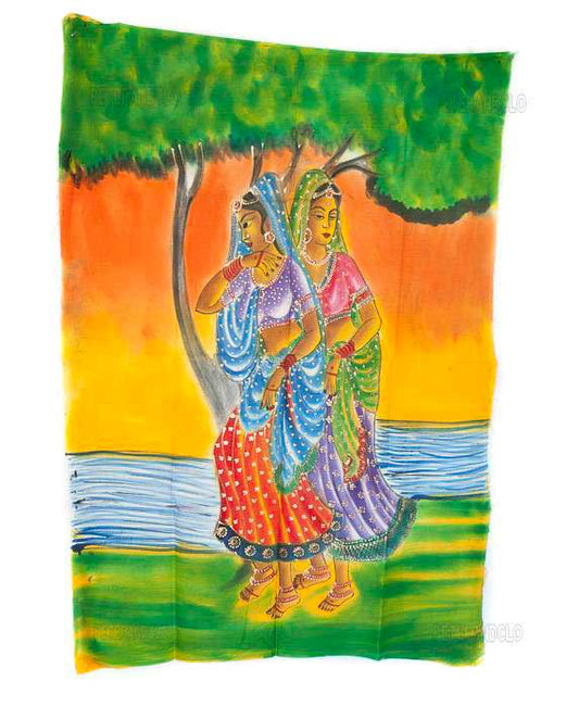Batik Femme Indienne Hindoue – Tenture Murale en Coton Artisanale