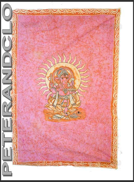 Batik Lord Ganesh – Tenture Murale Grand Format en Coton Artisanale