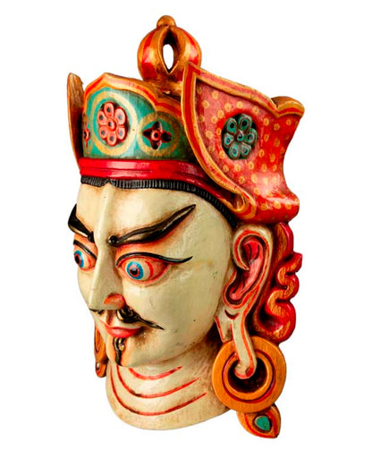 Masque Tibétain Guru Rinpoché Padmasambhava En Bois – 34 cm