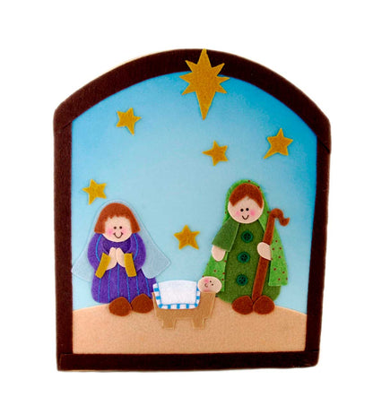 Crèche De Noël En Feutrine Et Résine – Artisanat Traditionnel Fait Main