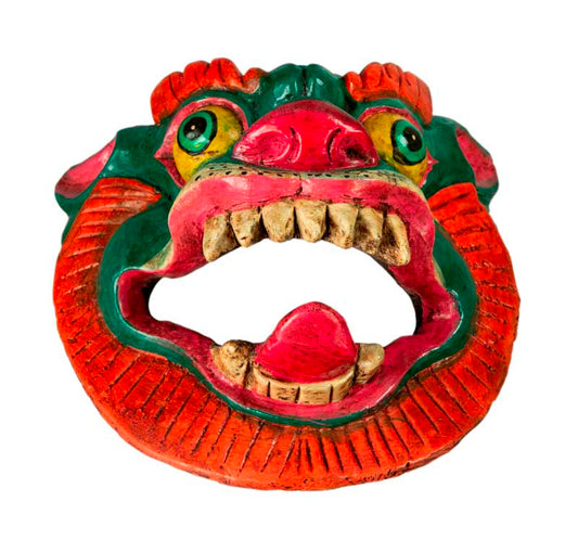 Masque Lion Tibétain – Bois De Peuplier – Protecteur