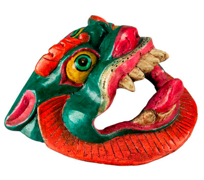 Masque Lion Tibétain – Bois De Peuplier – Protecteur
