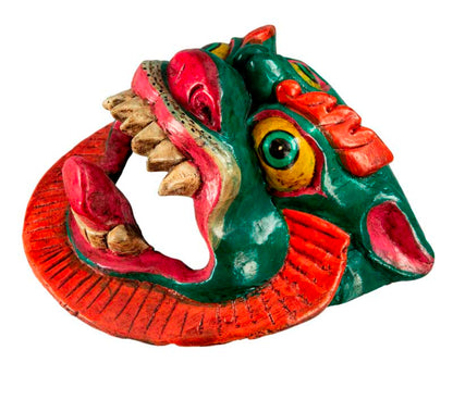 Masque Lion Tibétain – Bois De Peuplier – Protecteur
