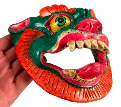 Masque Lion Tibétain – Bois De Peuplier – Protecteur