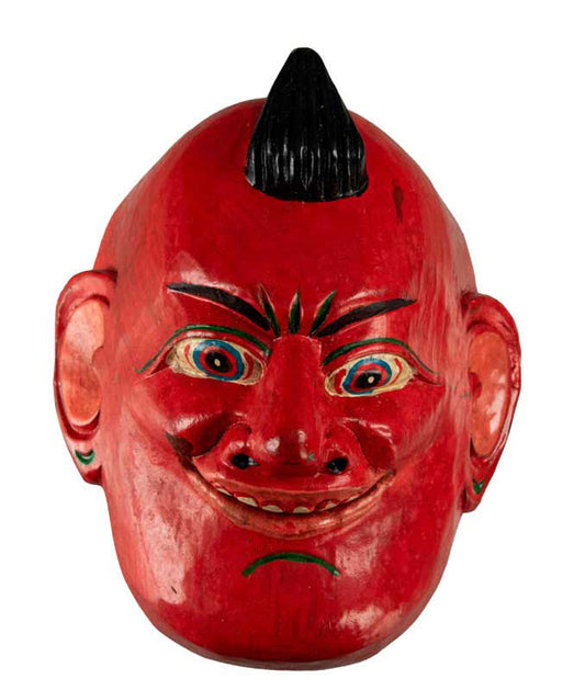 Petit Masque Tibétain Ancêtre Protecteur – Bois De Peuplier