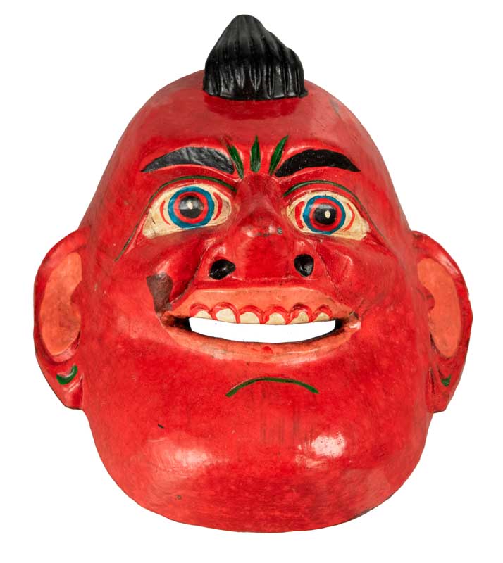 Petit Masque Tibétain Ancêtre Protecteur – Bois De Peuplier