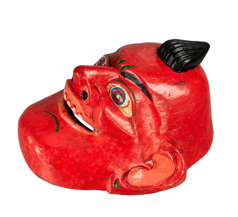 Petit Masque Tibétain Ancêtre Protecteur – Bois De Peuplier