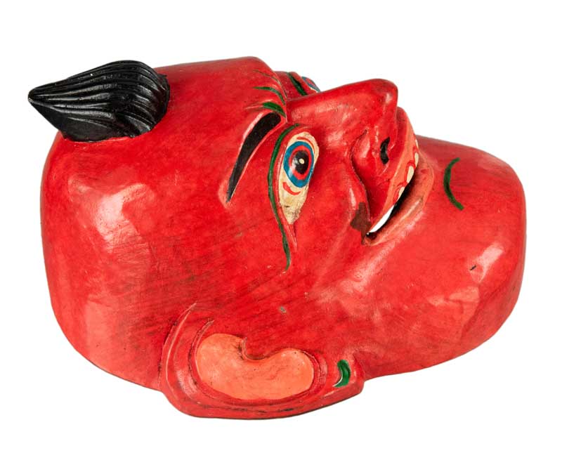 Petit Masque Tibétain Ancêtre Protecteur – Bois De Peuplier