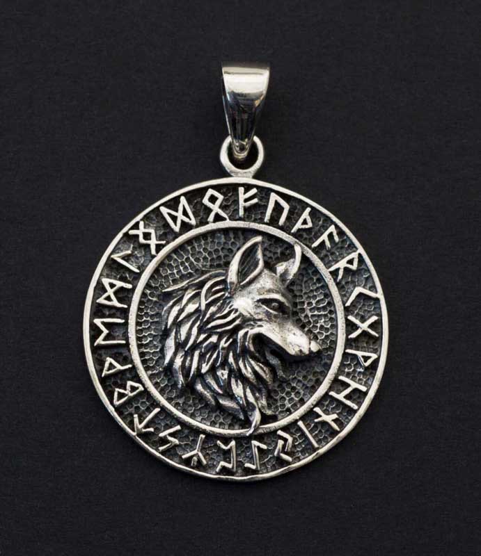 Pendentif Tête de Loup de Fenrir en Argent 925 - Viking