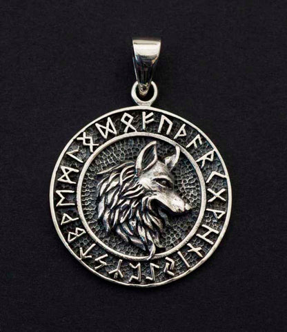 Pendentif Tête de Loup de Fenrir en Argent 925 - Viking