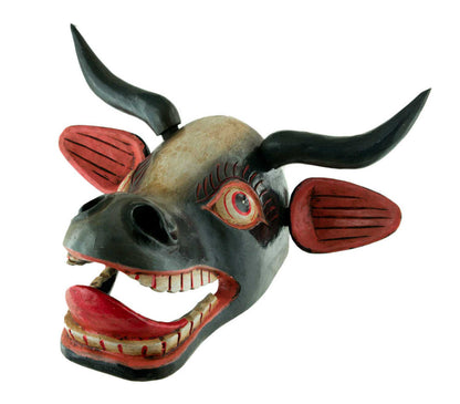 Masque Vache Surabhi Kamadhenu En Bois – Décoration Murale Du Népal