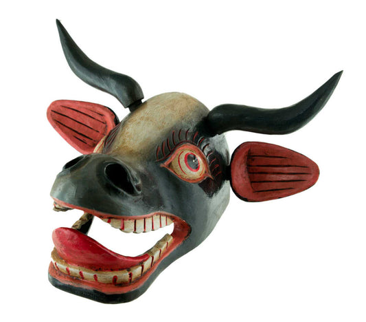 Masque Vache Surabhi Kamadhenu En Bois – Décoration Murale Du Népal