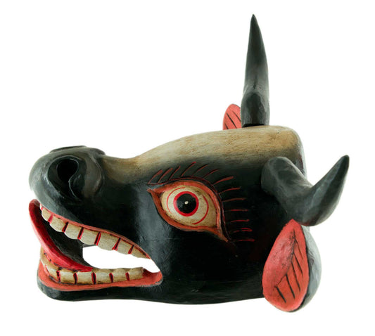 Masque Vache Surabhi Kamadhenu En Bois – Décoration Murale Du Népal