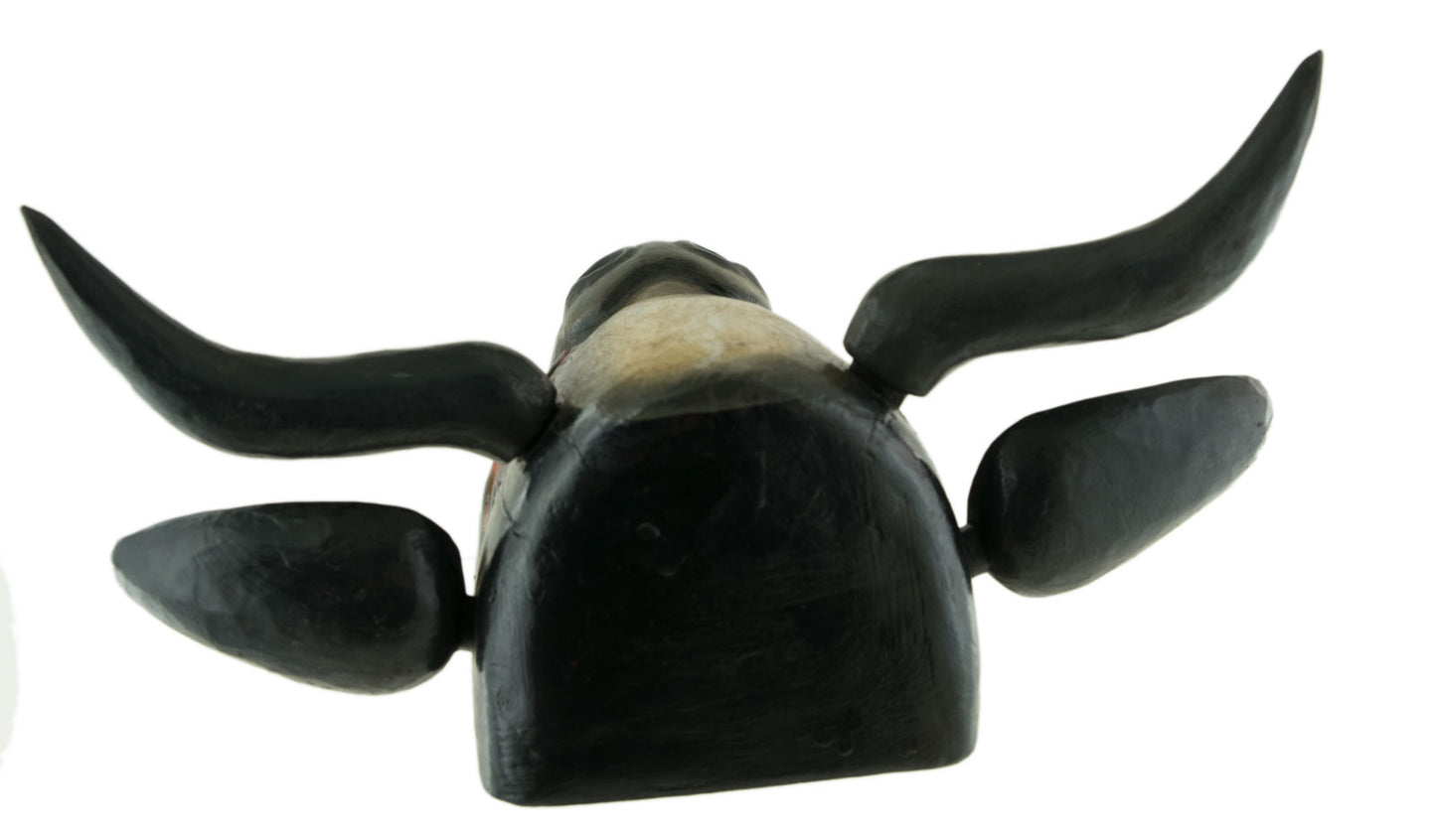 Masque Vache Surabhi Kamadhenu En Bois – Décoration Murale Du Népal