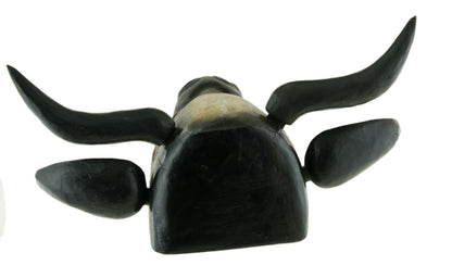 Masque Vache Surabhi Kamadhenu En Bois – Décoration Murale Du Népal