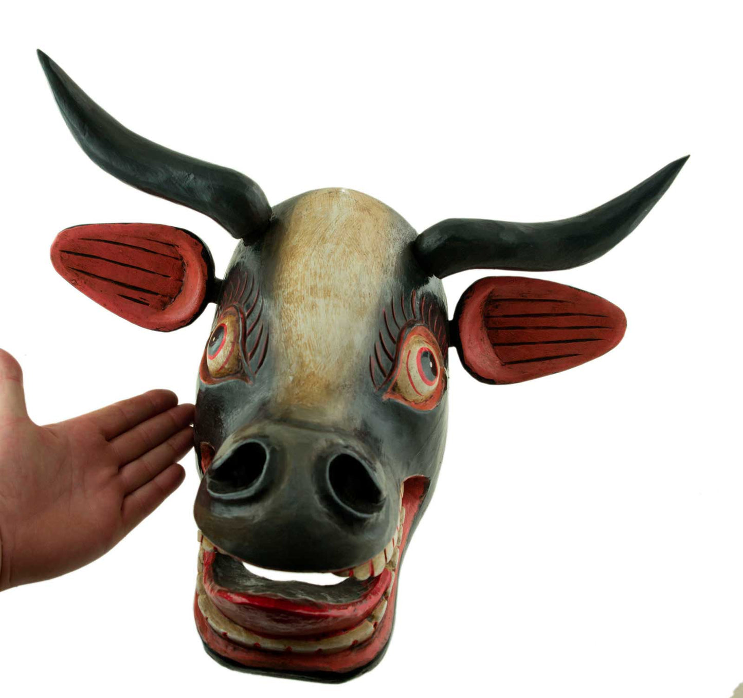Masque Vache Surabhi Kamadhenu En Bois – Décoration Murale Du Népal
