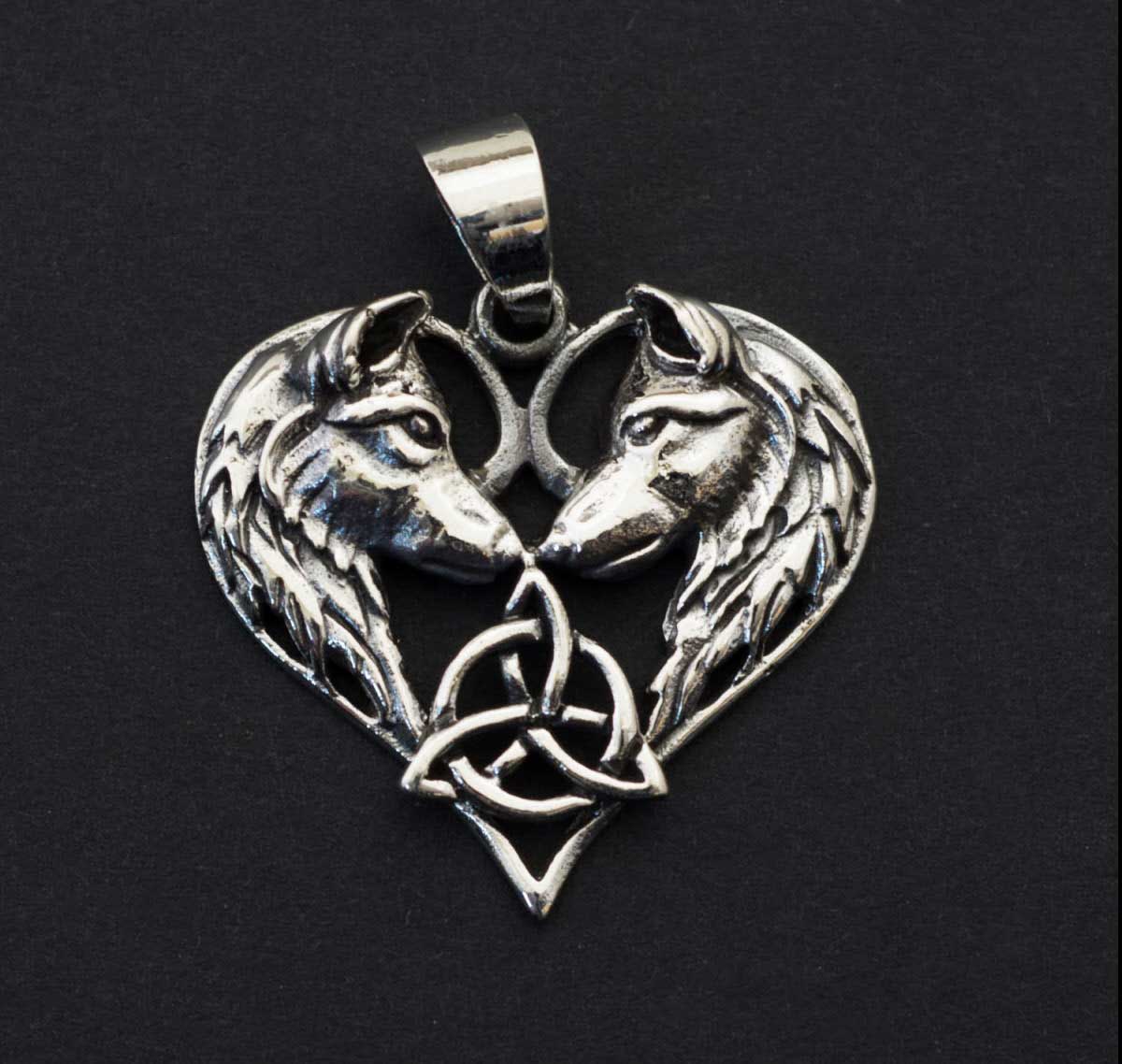 Pendentif Couple de Loups de Fenrir en Argent Massif 925 - Viking