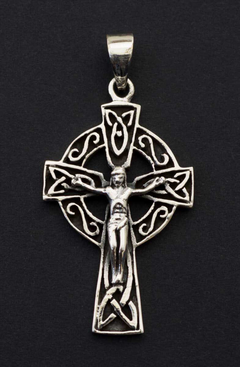 Pendentif croix celtique crucifix celte irlandais – Triquetra BZH en argent massif 925