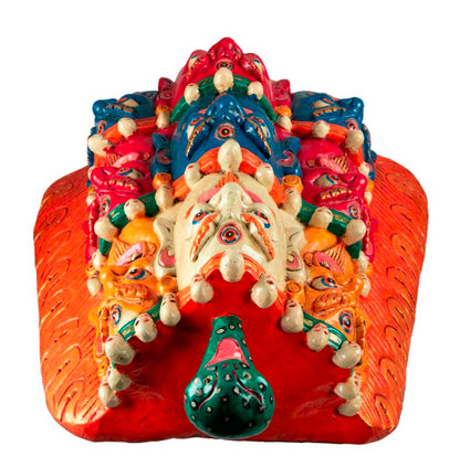 Masque Tibétain Mahakala En Bois De Peuplier – Décoration Murale