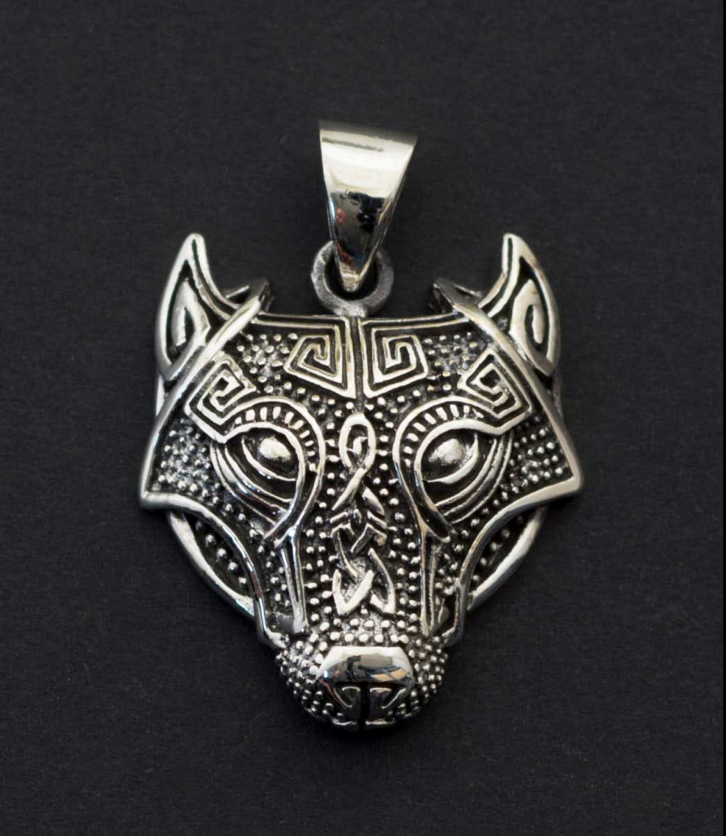 Pendentif Tête de Loup de Fenrir en Argent 925 - Viking