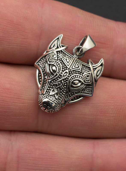 Pendentif Tête de Loup de Fenrir en Argent 925 - Viking
