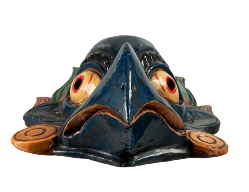 Masque Garuda Bleu Tibétain – Bois De Peuplier – Népal