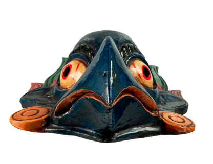Masque Garuda Bleu Tibétain – Bois De Peuplier – Népal