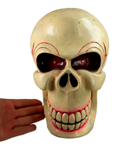 Kapala Tibétain Citipati – Crâne Rituel en Bois Peint 27 cm