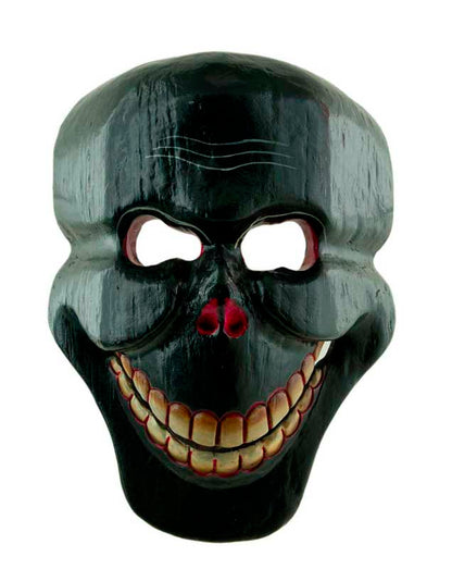 Masque Citipati Tête de Mort – Masque Tibétain de Danse Cham en Bois Peint