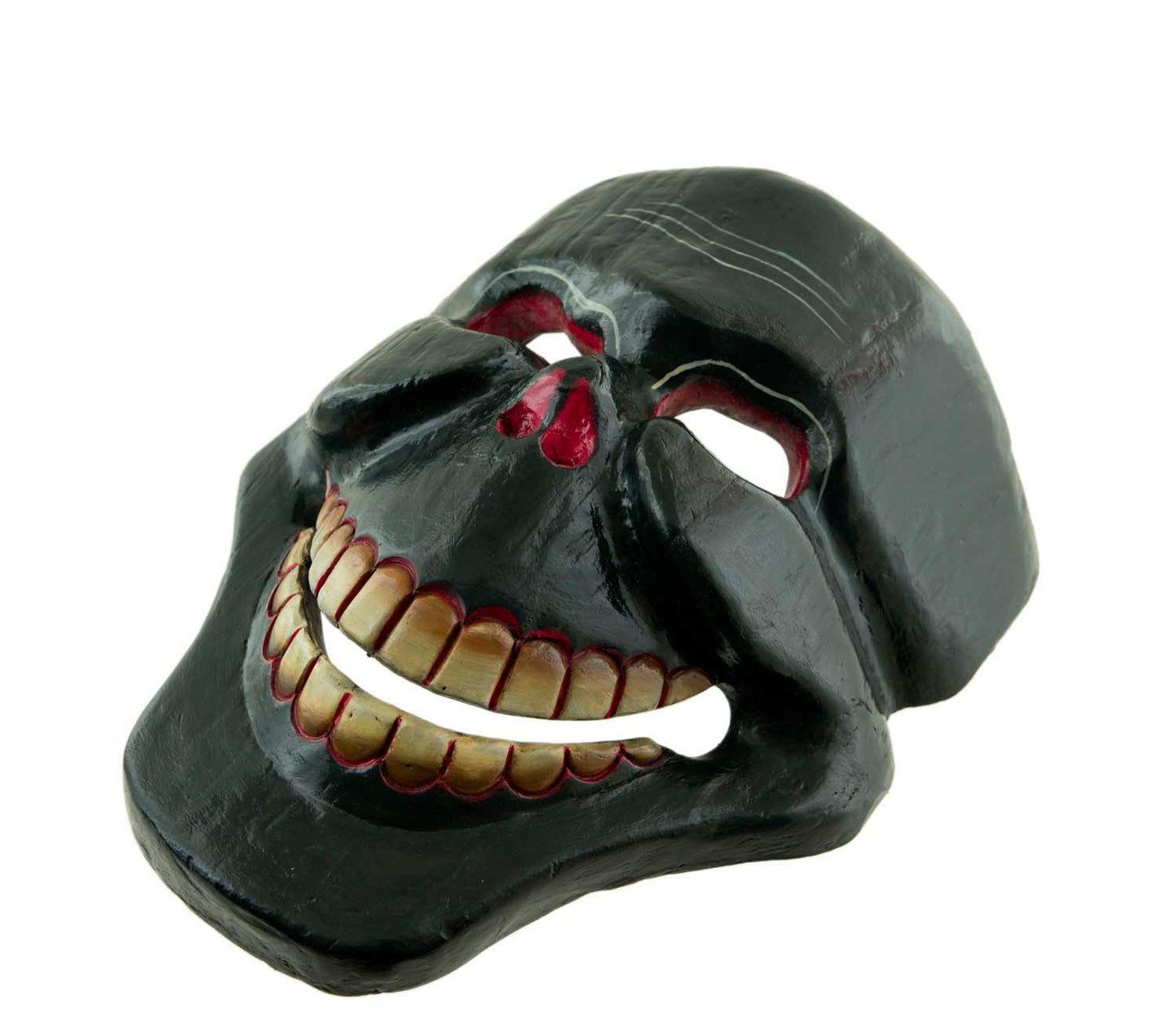 Masque Citipati Tête de Mort – Masque Tibétain de Danse Cham en Bois Peint
