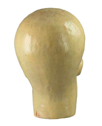 Kapala Tibétain Citipati – Crâne Rituel en Bois Peint 27 cm