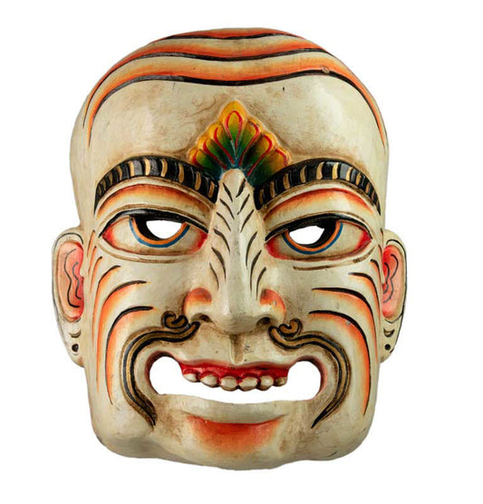 Masque Vishnu Népalais – Danse Cham – Bois De Peuplier – Art De L’Himalaya