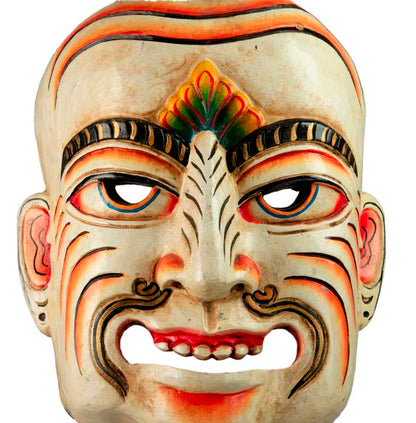 Masque Vishnu Népalais – Danse Cham – Bois De Peuplier – Art De L’Himalaya