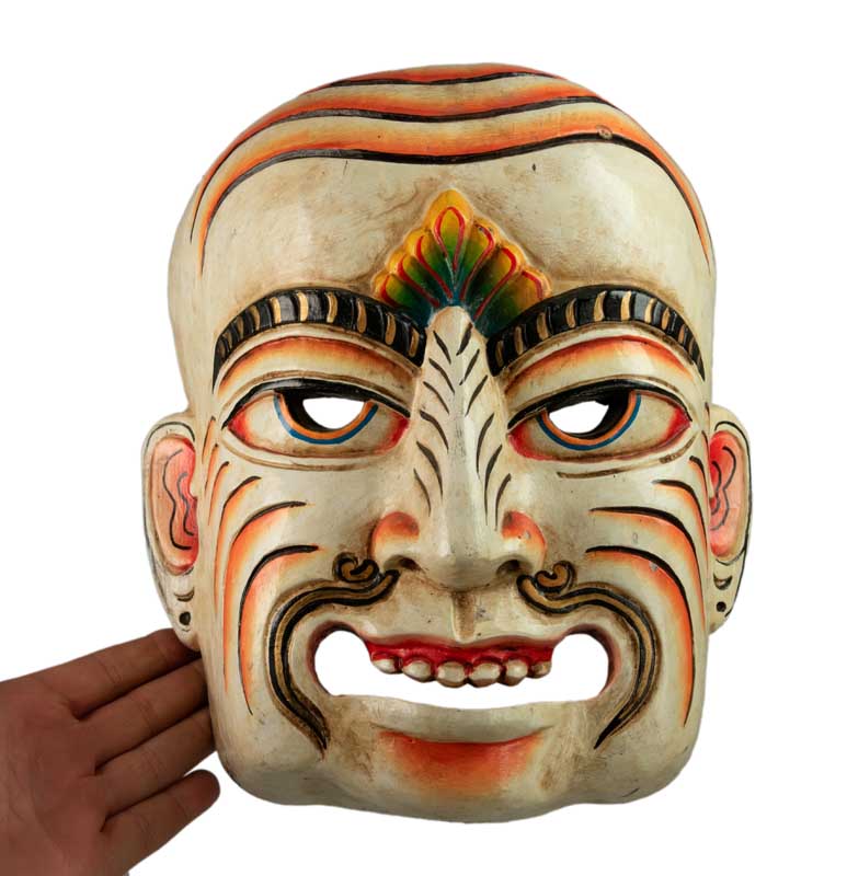 Masque Vishnu Népalais – Danse Cham – Bois De Peuplier – Art De L’Himalaya