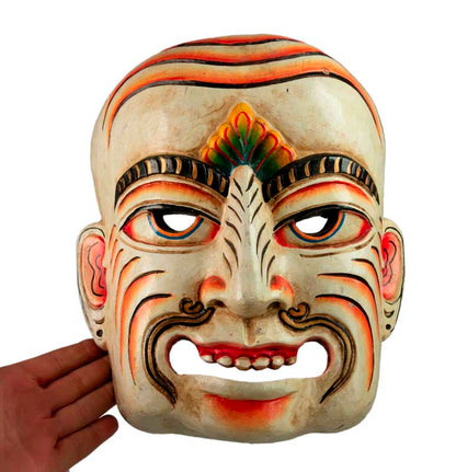 Masque Vishnu Népalais – Danse Cham – Bois De Peuplier – Art De L’Himalaya