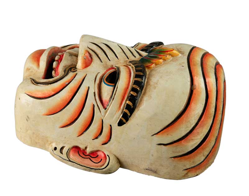 Masque Vishnu Népalais – Danse Cham – Bois De Peuplier – Art De L’Himalaya