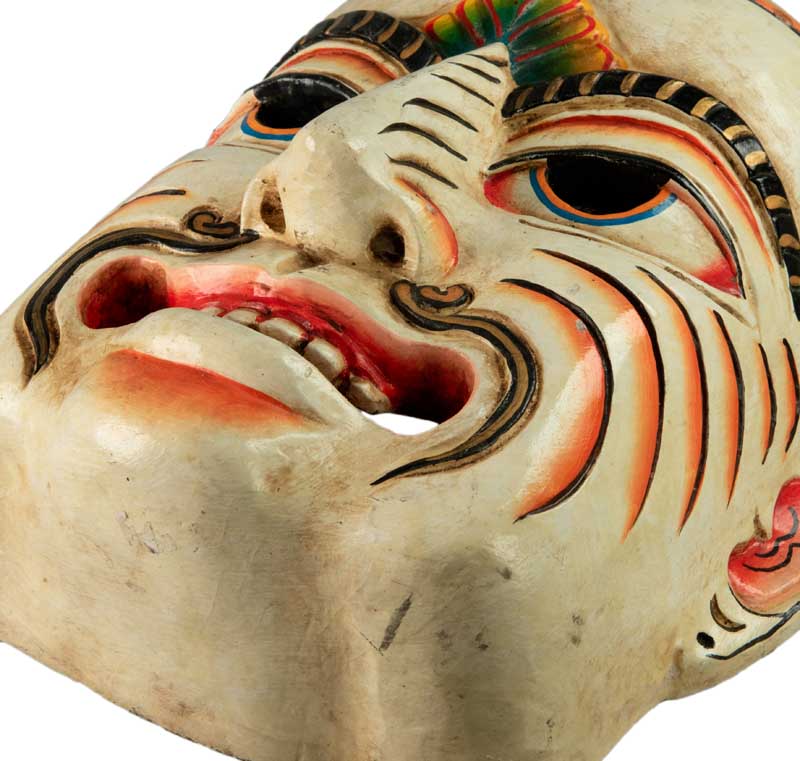 Masque Vishnu Népalais – Danse Cham – Bois De Peuplier – Art De L’Himalaya