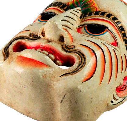Masque Vishnu Népalais – Danse Cham – Bois De Peuplier – Art De L’Himalaya