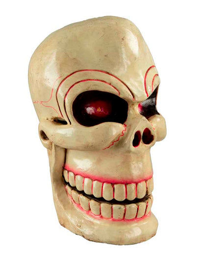 Kapala Crâne en Bois Peint – Citipati Tibétain Rituel Bouddhiste 22 cm