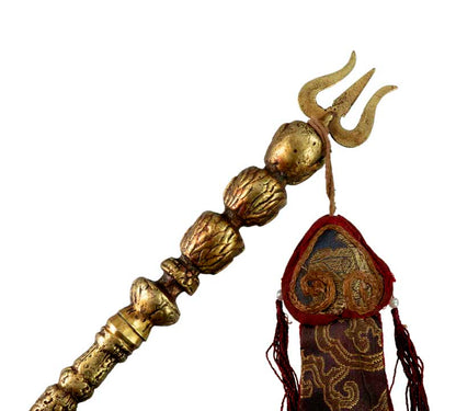 Khatvanga Tibétain avec Trident – Sceptre Rituel du Bouddhisme Tantrique
