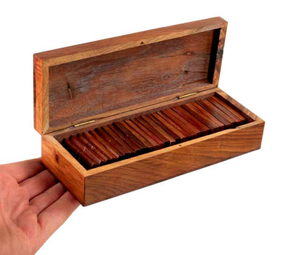 Boîte de Dominos en Bois et Laiton – Coffret Artisanal Indien 20,4 cm