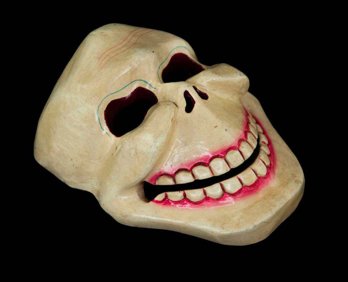 Masque Citipati Tête de Mort – Danse Cham Tibétaine en Bois